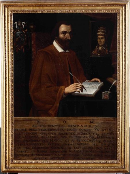 Ritratto di Gentile Brancadoro nel suo studio  - Asta Dipinti Antichi - Associazione Nazionale - Case d'Asta italiane