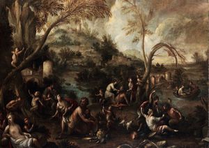 Heintz il Giovane (Augusta, 1600 circa  Venezia, 1678) Joseph : Baccanale  - Asta Dipinti Antichi - Associazione Nazionale - Case d'Asta italiane