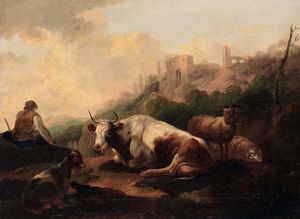 Paesaggio con pastori ed armenti  - Asta Dipinti Antichi - Associazione Nazionale - Case d'Asta italiane