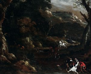 van Bemmel Willem - Notturno con cavalieri