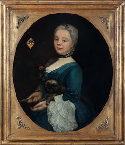Roslin Alexander - Ritratto di nobildonna con cagnolino e stemma