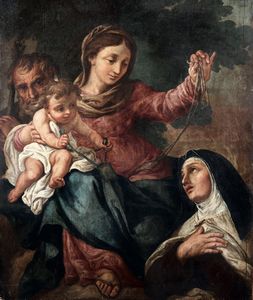 Sacra Famiglia con Santa Teresa d'Avila  - Asta Dipinti Antichi - Associazione Nazionale - Case d'Asta italiane