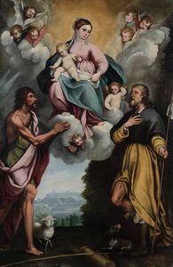 Castello Bernardo : Madonna col Bambino tra i Santi  - Asta Dipinti Antichi - Associazione Nazionale - Case d'Asta italiane