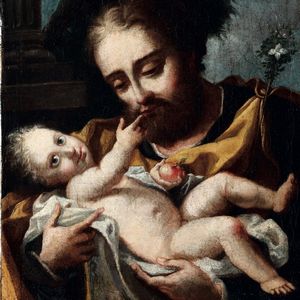 San Giuseppe con il Bambino  - Asta Dipinti Antichi - Associazione Nazionale - Case d'Asta italiane