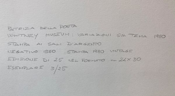 Whitney Museum, Variazioni sul tema  - Asta Fotografia - Associazione Nazionale - Case d'Asta italiane