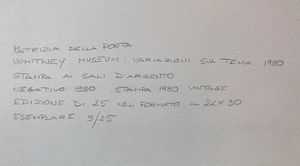 Whitney Museum, Variazioni sul tema  - Asta Fotografia - Associazione Nazionale - Case d'Asta italiane