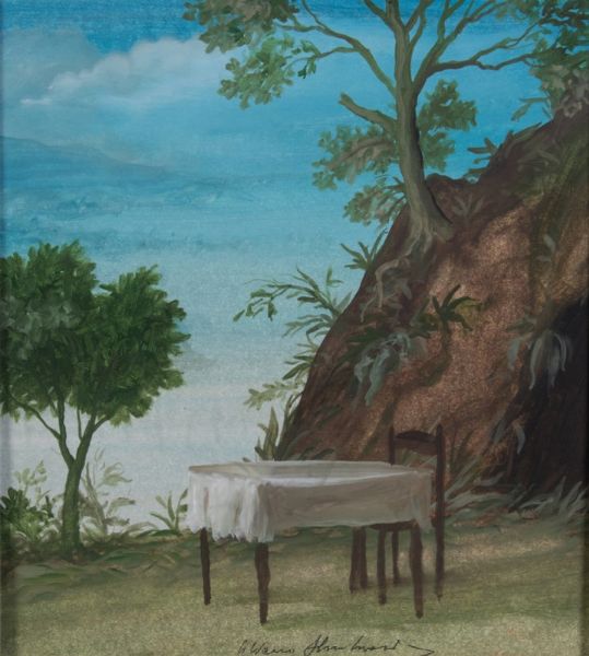 Paesaggio con tavolo  - Asta Arte Contemporanea - Associazione Nazionale - Case d'Asta italiane