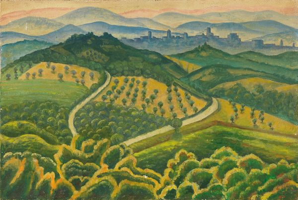 Paesaggio da Monte Malbe (prima versione)  - Asta Arte Moderna - Associazione Nazionale - Case d'Asta italiane