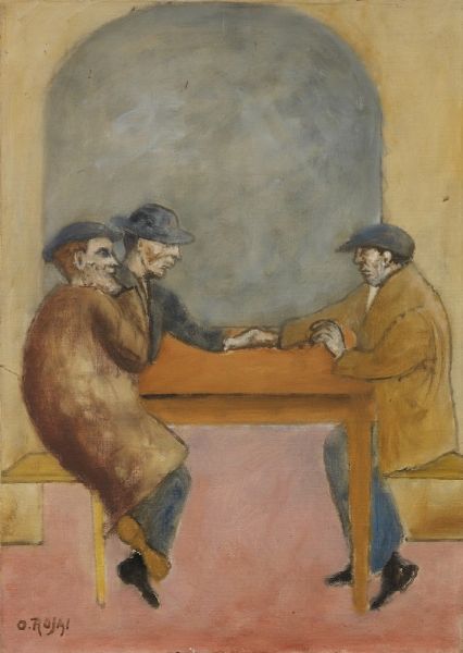 Tre uomini al tavolo  - Asta Arte Moderna - Associazione Nazionale - Case d'Asta italiane