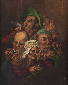 ARTISTA LOMBARDO DEL XVII-XVIII SECOLO - Fumatori di pipa.