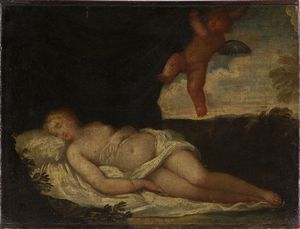 ARTISTA DEL XVII SECOLO - Venere e Cupido.