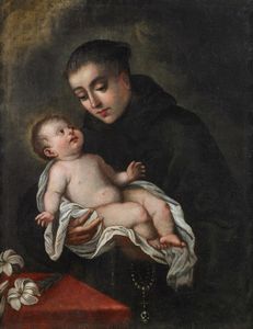 ARTISTA DEL XVIII SECOLO - Sant'Antonio con il Bambino.