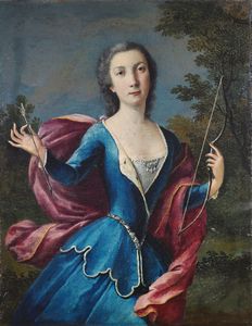 ARTISTA ITALIANO DEL XVIII SECOLO - Ritratto di nobildonna in veste di Diana.