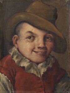 ARTISTA DEL XVIII SECOLO - Ritratto di giovane con cappello.