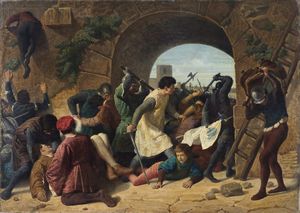 CASSIOLI AMOS (1832 - 1891) - L'assedio di Siena.