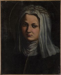 ARTISTA NAPOLETANO DEL XVII SECOLO - Santa Caterina da Siena.