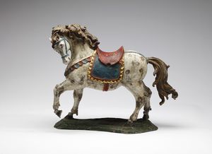 ARTISTA DEL XVIII SECOLO - Cavallo in legno policromo.