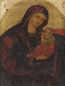ARTISTA VENETO - CRETESE DEL XVII SECOLO - Madonna con bambino.