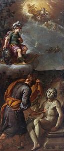 NUVOLONE CARLO FRANCESCO (1608 - 1661) - Ambito di. La creazione dell'uomo da parte di Prometeo.