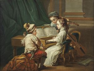 ARTISTA FRANCESE DEL XVIII SECOLO - Allegoria della musica.