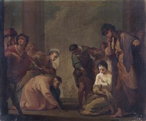 GANDOLFI UBALDO  (1728 - 1781) - Cristo e l'adultera.