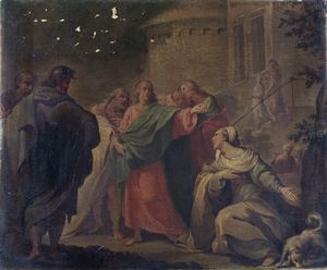 GANDOLFI UBALDO  (1728 - 1781) - La guarigione della figlia della Cananea.