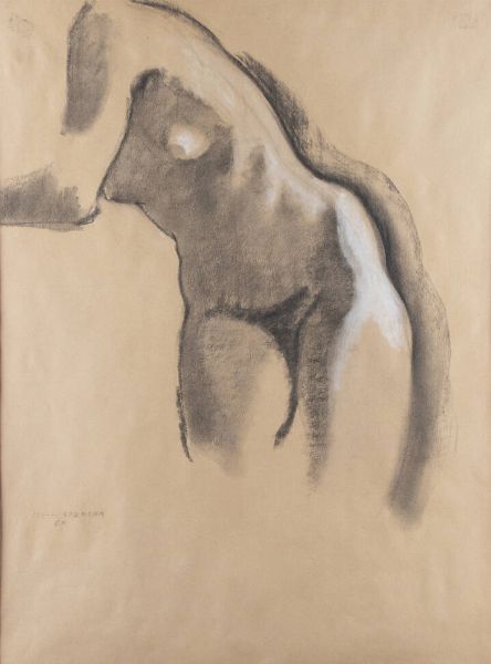 ITALO CREMONA Cozzo Lomellina (PV) 1905 - 1979 Torino : Studio di nudo di donna 1968  - Asta Asta 187 Dipinti e sculture del '900 e contemporanee - Associazione Nazionale - Case d'Asta italiane