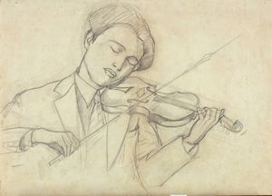 THAYAHT (Ernesto Michahelles) Firenze 1893 - 1959 Pietrasanta (LU) - Violinista fine anni '920