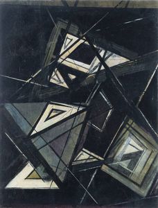 LUIGI SPAZZAPAN Gradisca d'Isonzo (GO) 1889 - 1958 Torino - Geometrie in libert (Composizione geometrica) 2  versione  anni '40/'50