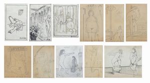 MARIO CAPUZZO Badia Polesine 1902-1972 - Lotto di undici disegni erotici