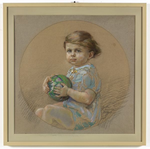 PICCIONI GINO  (1873 - 1941) : Ritratto di bambino con la palla.  - Asta ASTA 327 - DISEGNI DA UNA COLLEZIONE TORINESE E ALTRE COMMITTENZE - Associazione Nazionale - Case d'Asta italiane