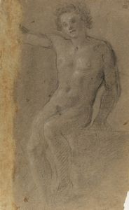 BRAVO CECCO (1607 - 1661) - Studio di nudo d'uomo.