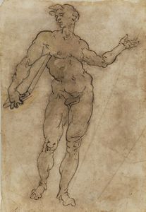 NALDINI BATTISTA (1537 - 1591) - Studio di nudo d'uomo.