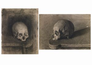 ARTISTA DEL XIX-XX SECOLO - Coppia di disegni raffiguranti vanitas.