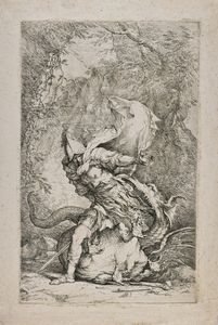 ROSA SALVATORE (1615 - 1673) - Giasone e il Drago.