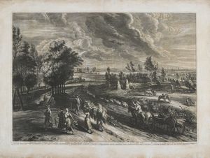 BALSWERT SCHELTE ADAMS (1586 - 1659) - Veduta di Malines durante il raccolto.