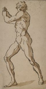 GIANI FELICE (1758 - 1823) : Studio di nudo maschile.  - Asta ASTA 327 - DISEGNI DA UNA COLLEZIONE TORINESE E ALTRE COMMITTENZE - Associazione Nazionale - Case d'Asta italiane