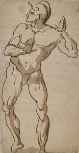 GIANI FELICE (1758 - 1823) : Studio di nudo maschile.  - Asta ASTA 327 - DISEGNI DA UNA COLLEZIONE TORINESE E ALTRE COMMITTENZE - Associazione Nazionale - Case d'Asta italiane