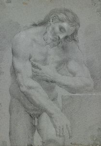 CARRACCI ANNIBALE (1560 - 1609) - Scuola di. Studio per la figura maschile.