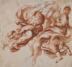 Scuola emiliana del XVIII secolo - Scena mitologica.