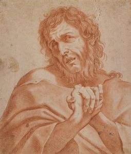 SCUOLA ROMANA DEL XVII SECOLO - Figura di uomo con barba.