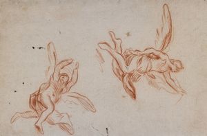 BEAUMONT CLAUDIO FRANCESCO (1694 - 1766) - Attribuito a. Studio di angeli.