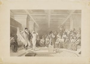 ARTISTA DEL XIX SECOLO - Frine denudata davanti ai giudici dell'Areopago.