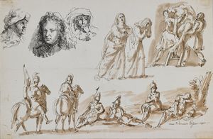 PAGHINI DOMENICO (1778 - 1850) - Studi di personaggi.