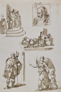 PAGHINI DOMENICO (1778 - 1850) - Studio di figure religiose.
