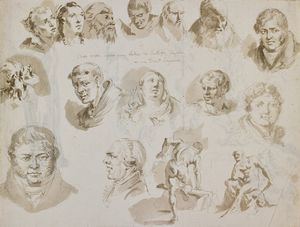 PAGHINI DOMENICO (1778 - 1850) - Studio di teste e nudi maschili.