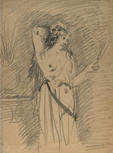 Scuola lombarda del XIX secolo - Ritratto di donna.