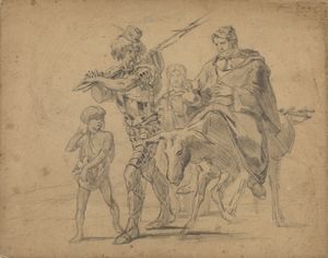 ARTISTA DEL XIX SECOLO - Il priore e il soldato.
