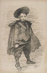 PIZIO ORESTE (1879 - 1938) - Ritratto di bambino in costume.