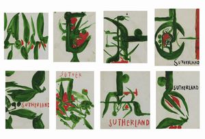 SUTHERLAND GRAHAM (1903 - 1980) - Lotto composto da n.8 disegni. Senza titolo.
